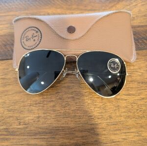 Ray-Ban Gold Aviator Sunglasses.. Vintage